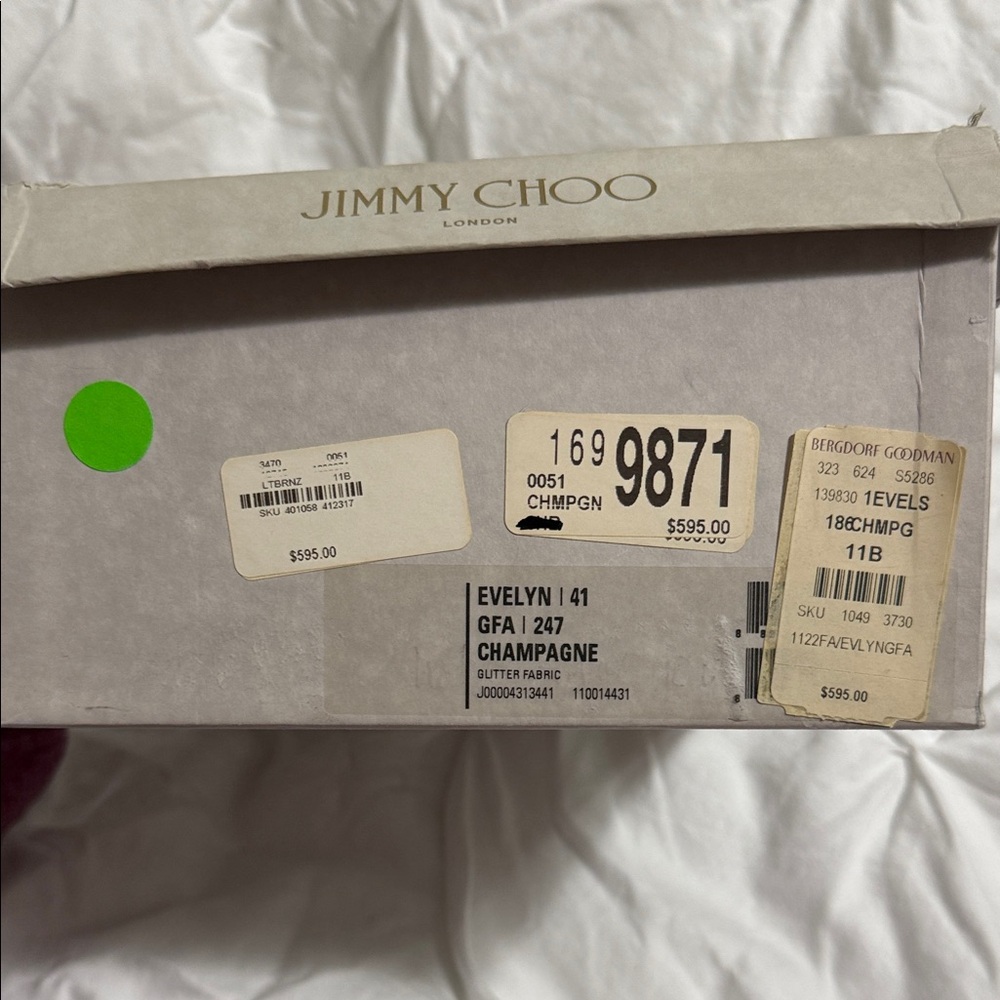 Jimmy Choo Gold Glitter Peep-Toe Heels - Picture 6 of 6